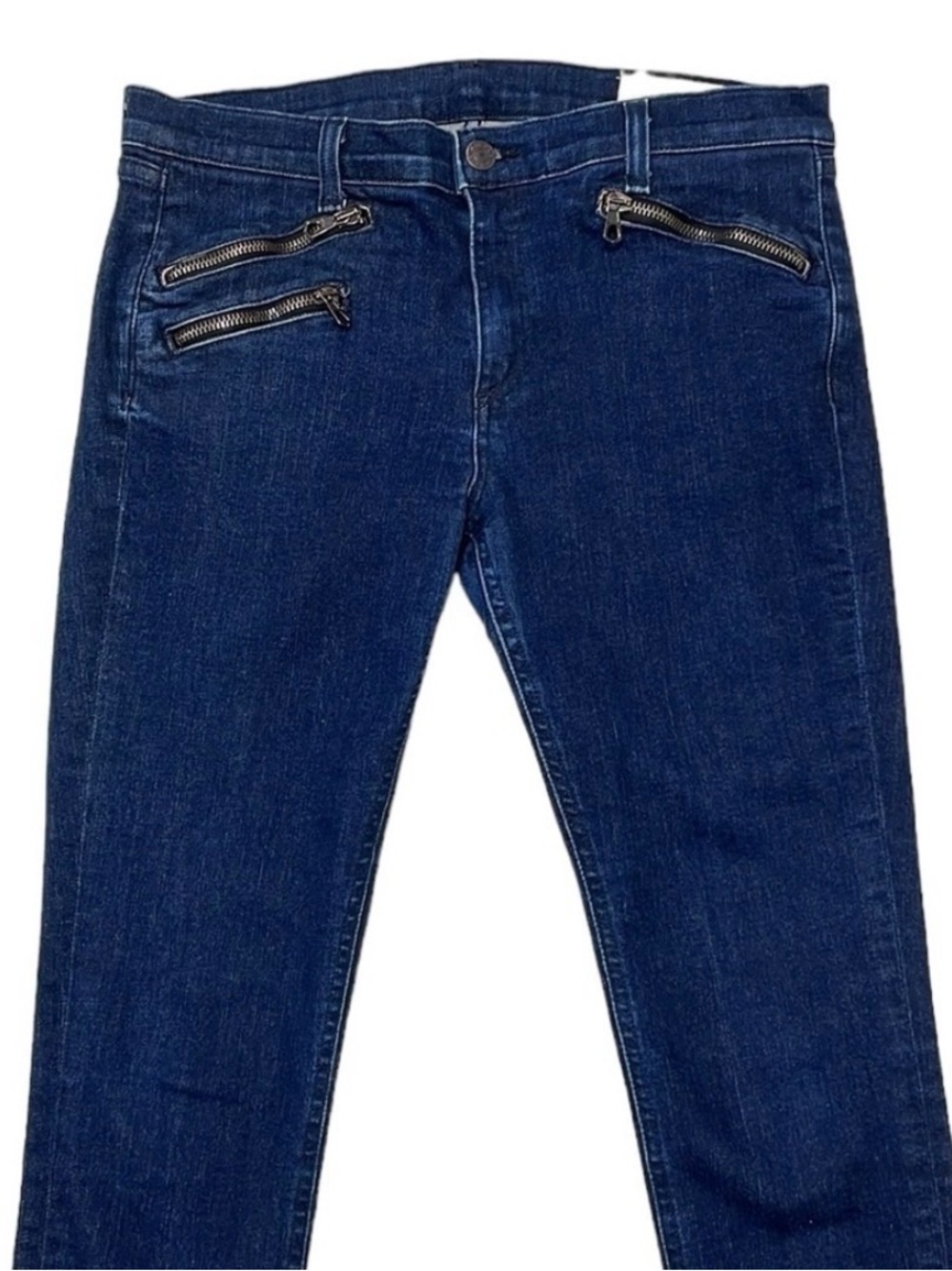 rag & bone Dark Blue Skinny Jeans with Zip Accents - Picture 6 of 6